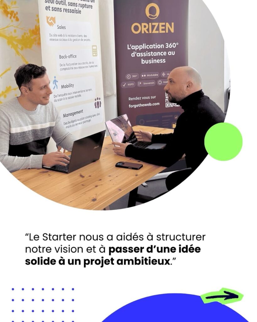 ForgeTheWeb présente Orizen le 19 mars 2026 : application 360° business modulaire pour TPE/PME. Une étape après la pré-incubation au Starter by La Mêlée.